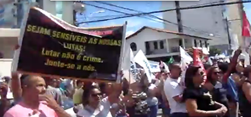 Greve de servidores públicos começa com protesto em Linhares