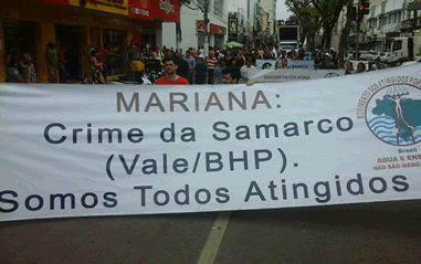 Marcha de Mariana a Vitória marca três anos do crime da Samarco/Vale-BHP