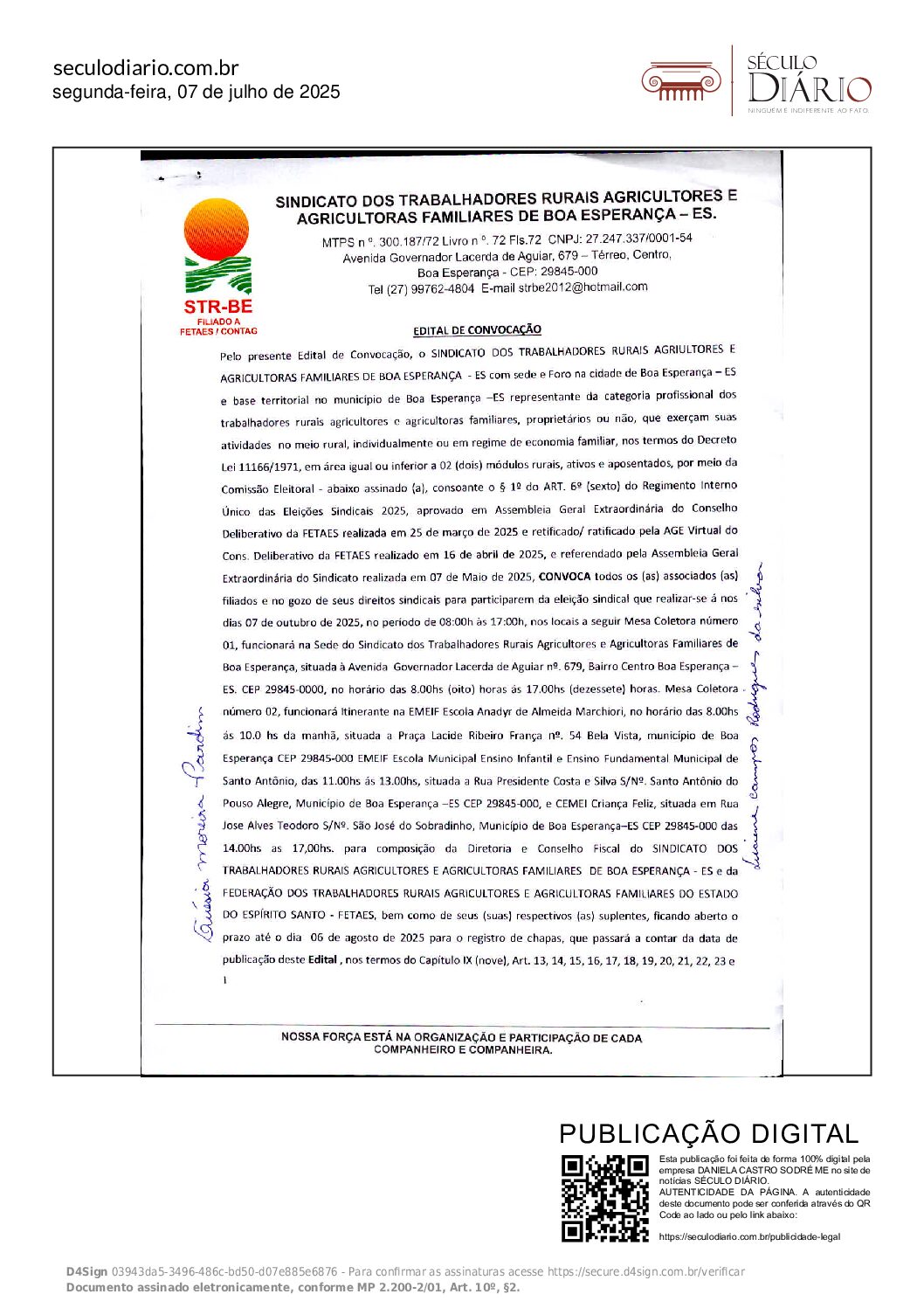EDITAL DE CONVOCAÇÃO