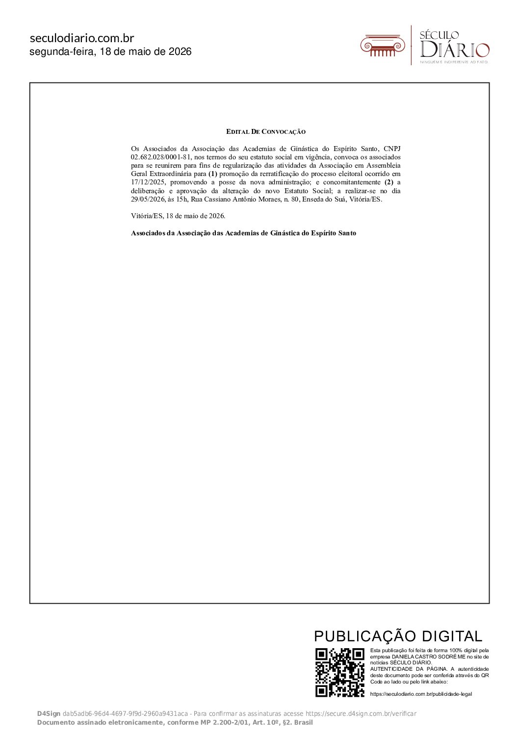 EDITAL DE CONVOCAÇÃO